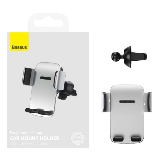 Держатель для телефона в машину Baseus Easy Control Pro Clamp Car Mount Holder (Air Outlet Version) Silver (SUYK010112)