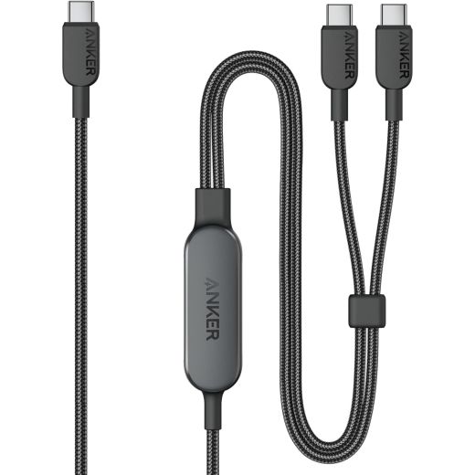 Кабель Anker 2 в 1 USB C to USB C Cable 140W 1.2м Black