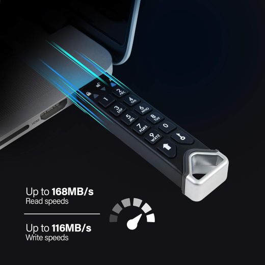 Флешка с паролем iStorage datAshur PRO2 16GB (‎IS-FL-DP2-256-16)
