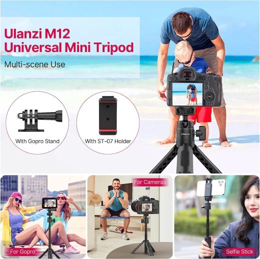 Мини-штатив ULANZI M12 Extendable Selfie Stick для Gopro