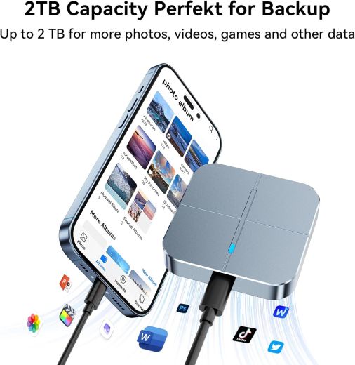 Магнитный внешний накопитель Fanxiang Magnetic External SSD 500GB Grey (‎‎PS1002-500GB)