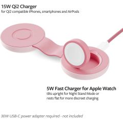 Бездротова зарядка Twelve South ButterFly SE 2 в 1 Qi2 Charger Pink