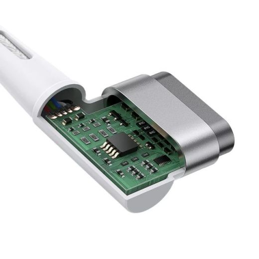 Угловой кабель Baseus Zinc Magnetic Series L-Shaped USB-C to MagSafe 1 2m White (CATXC-W02)