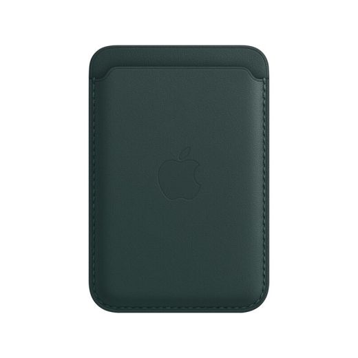 Кожаный чехол-кошелек с локатором Apple Leather Wallet with MagSafe Forest Green (MPPT3) для iPhone 12 | 13 | 14