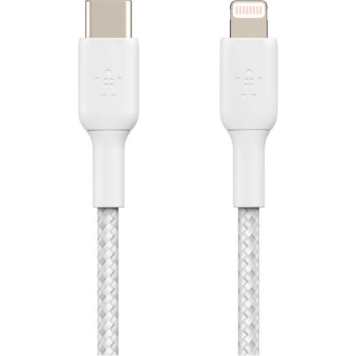 Кабель Belkin Boost Up Charge Braided USB-C to Lightning 1м White (CAA004BT1MWH)