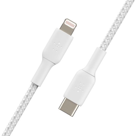 Кабель Belkin Boost Up Charge Braided USB-C to Lightning 1м White (CAA004BT1MWH)