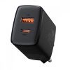 Сетевая быстрая зарядка Baseus Compact Quick Charger 20W QC+ PD Black (1Type-C + 1USB) (CCXJ-B01)