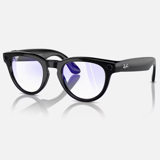 Умные очки с камерой Ray Ban Meta Headliner Shiny Black | Clear with blue-violet light filter