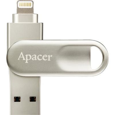 USB флеш накопитель Apacer 64GB AH790 Silver USB 3.1/Lightning (AP64GAH790S-1)