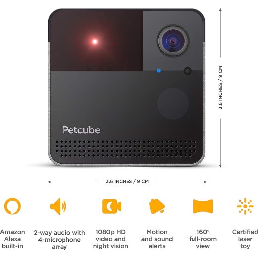 Интерактивная камера с лазером Petcube Play 2 Matte Silver для домашних животных