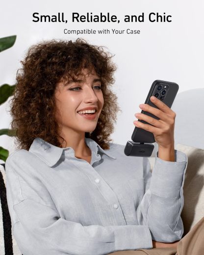 Повербанк Anker Nano Power Bank (22.5W, 5000mAh, Built-In USB-C Connector) Black Stone