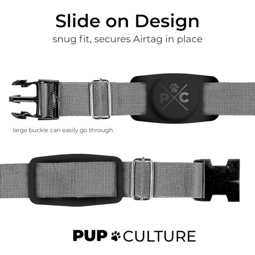 Чехол на ошейник Pup Culture AirTag Dog Collar Holder Black для AirTag