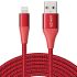 Кабель Anker 551 USB-A to Lightning Cable 3m Red (A8454091) Кабель Anker 551 USB-A to Lightning Cable 3m Red (A8454091)
