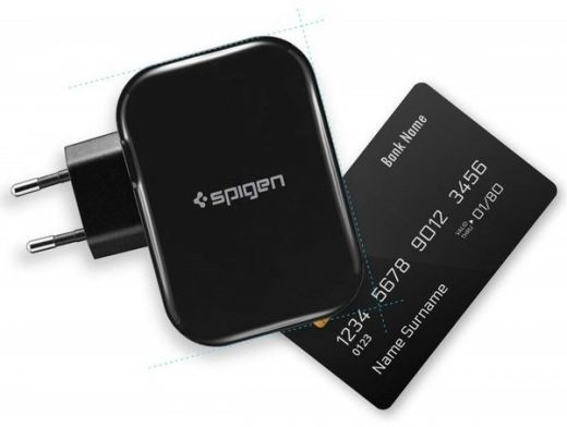 Зарядное устройство Spigen F401 Wall Charger 4xUSB Black (000AD23962)