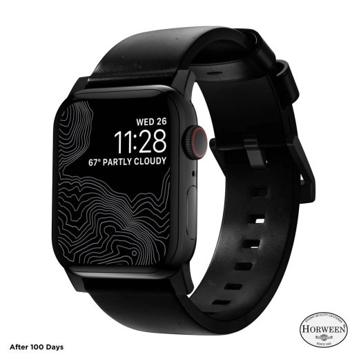 Шкіряний ремінець Nomad Modern Band Horween Leather Black / Black Hardware для Apple Watch 49мм | 46мм | 45мм | 44мм