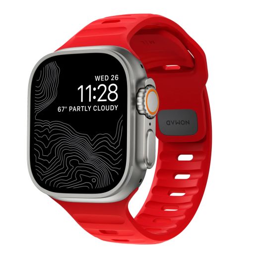 Силиконовый ремешок Nomad Sport Band Night Watch Red для Apple Watch 49мм | 45мм | 44мм (Limited Edition)