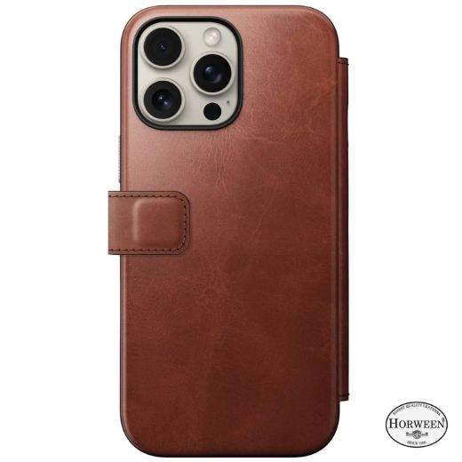 Кожаный чехол-книжка Nomad Horween Leather Folio Case Olde Dublin для iPhone 16 Pro (NM01398585)
