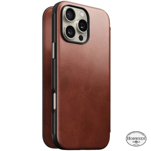 Кожаный чехол-книжка Nomad Leather Folio Case Olde Dublin для iPhone 16 Pro Max (NM01397885)