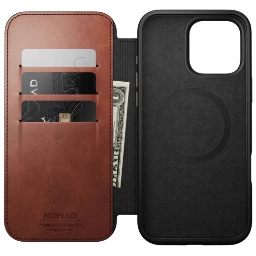 Кожаный чехол-книжка Nomad Leather Folio Case Olde Dublin для iPhone 16 Pro Max (NM01397885)