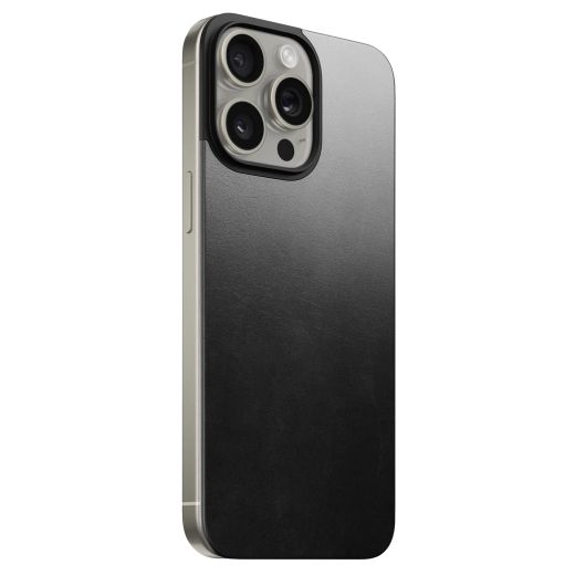 Кожаная магнитная накладка на заднюю панель Nomad Magnetic Leather Back Horween Leather Black для iPhone 15 Pro Max