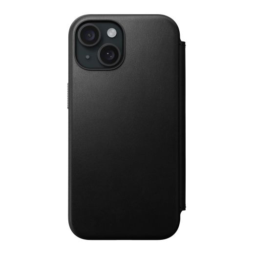 Кожаный чехол-книжка Nomad Modern Leather Folio Black для iPhone 15