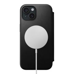 Кожаный чехол Nomad Modern Leather Folio Black для iPhone 15 Plus
