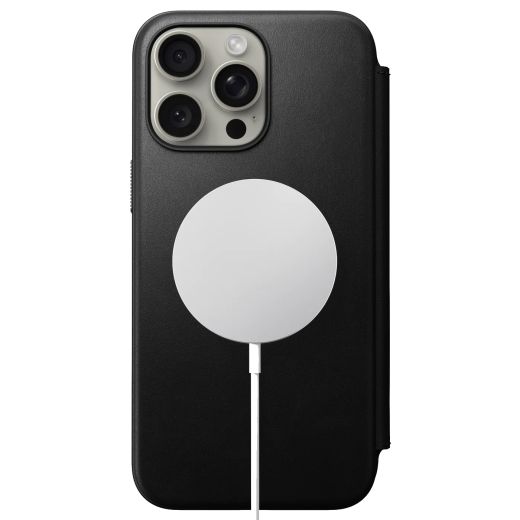 Шкіряний чохол-книжка Nomad Modern Leather Folio Black для iPhone 15 Pro Max