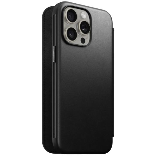 Шкіряний чохол-книжка Nomad Modern Leather Folio Black для iPhone 15 Pro Max