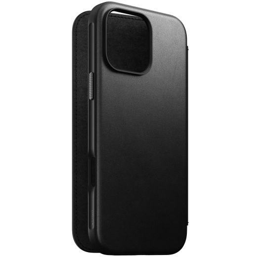 Кожаный чехол-книжка Nomad Modern Leather Folio Case Black для iPhone 16 Pro (NM01680185)