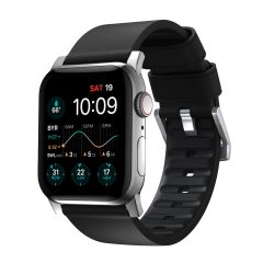 Шкіряний ремінець Nomad Active Band Pro Leather Black / Silver Hardware (NM1A41SNW0) для Apple Watch 49мм | 45мм | 44мм