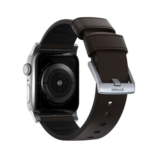 Шкіряний ремінець Nomad Active Band Pro Classic Brown Leather / Silver Hardware для Apple Watch 49мм | 45мм | 44мм