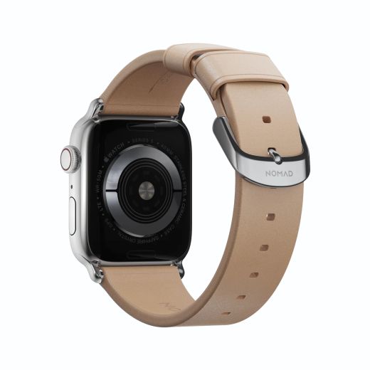 Шкіряний ремінець Nomad Modern Slim Band Natural Leather / Silver Hardware для Apple Watch 42mm | 41mm | 40mm