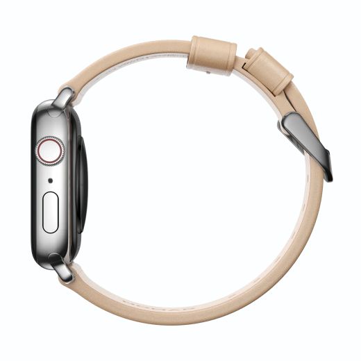 Шкіряний ремінець Nomad Modern Slim Band Natural Leather / Silver Hardware для Apple Watch 42mm | 41mm | 40mm