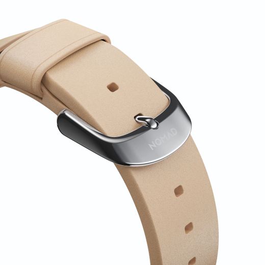 Шкіряний ремінець Nomad Modern Slim Band Natural Leather / Silver Hardware для Apple Watch 42mm | 41mm | 40mm