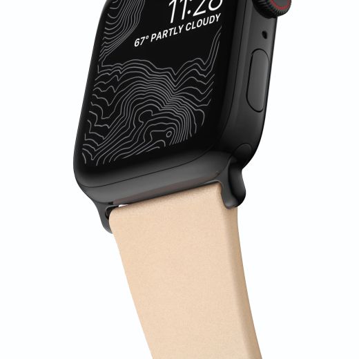 Шкіряний ремінець Nomad Modern Slim Band Natural Leather / Black Hardware для Apple Watch 42mm | 41mm | 40mm