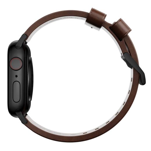 Кожаный ремешок Nomad Modern Band Horween Leather Rustic Brown / Black Hardware для Apple Watch 49мм | 45мм | 44мм