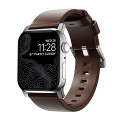 Шкіряний ремінець Nomad Modern Band Rustic Brown Leather / Silver Hardware (NM01907985) для Apple Watch 49мм | 45мм | 44мм