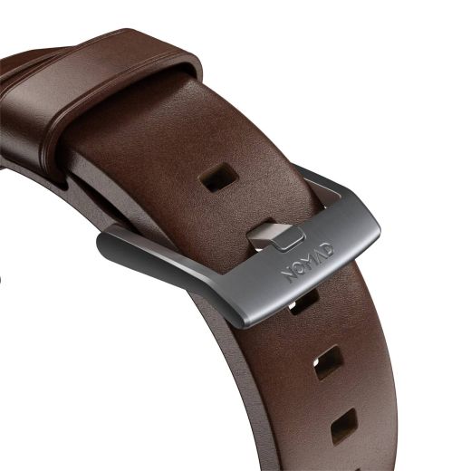 Шкіряний ремінець Nomad Modern Band Horween Leather Rustic Brown / Silver Hardware для Apple Watch 49мм | 46мм | 45мм | 44мм