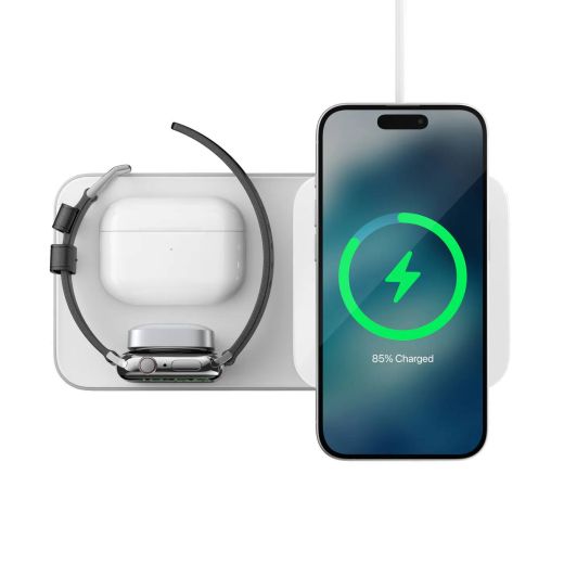 Бездротова зарядка Nomad Base One Max 3 в 1 Qi2 15W Silver (NM01563385)