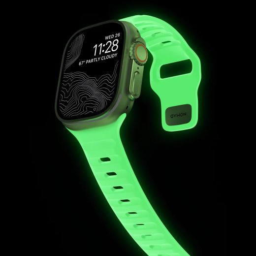Силіконовий ремінець, що світиться в темряві Nomad Sport Band Glow 2.0 для Apple Watch 49мм | 46мм | 45мм | 44мм (Limited Edition)