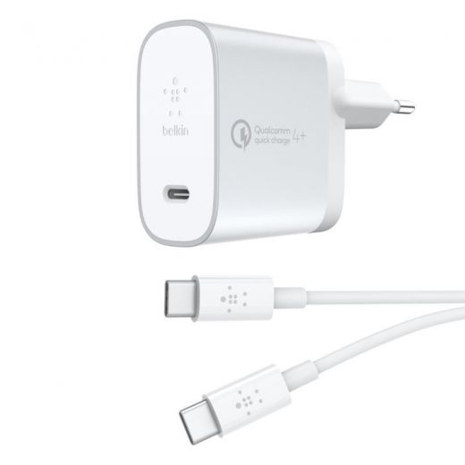 Быстрая зарядка Belkin Home Charger 27W Power Delivery/Quick Charge 4.0, USB-C 1.2m, Silver (F7U074VF04-SLV)