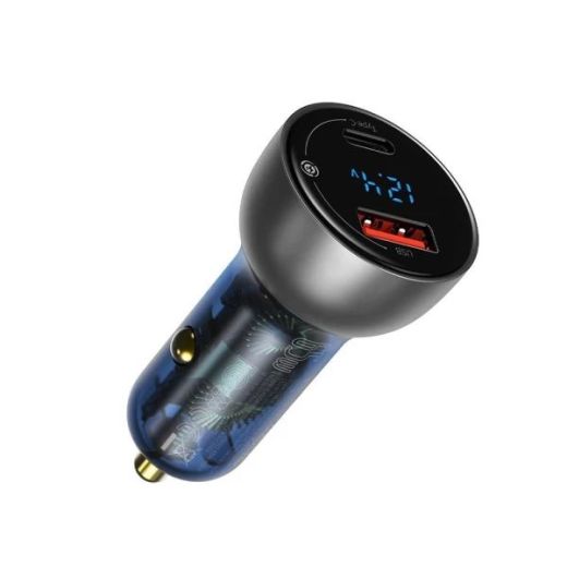 Автомобільний зарядний пристрій Baseus Particular Digital Display PPS Dual Quick Charger 65W USB Type-C Silver (CCKX-C0A)