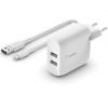 Быстрая зарядка Belkin Boost Up Charge Dual USB-A Home Charger + USB-A/USB-C (WCE001VF1MWH)