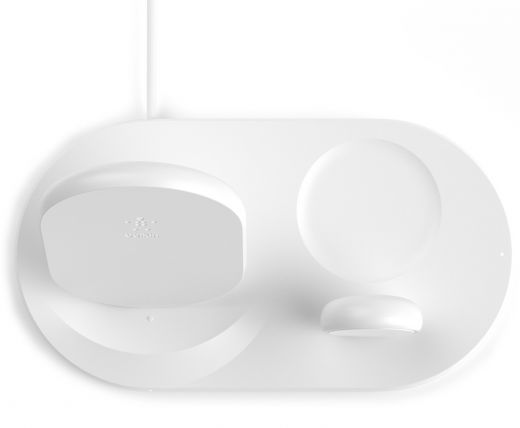 Бездротова зарядка Belkin 3-in-1 Wireless Pad/Stand/Apple Watch White (WIZ001VFWH)