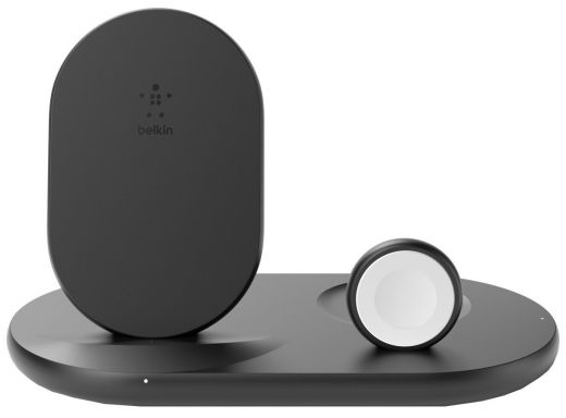 Беспроводная зарядка Belkin 3-in-1 Wireless Pad/Stand/Apple Watch Black (WIZ001VFBK)