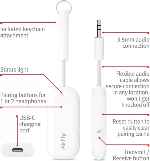 Беспроводной аудиоприемник/передатчик Twelve South AirFly Pro 2 White