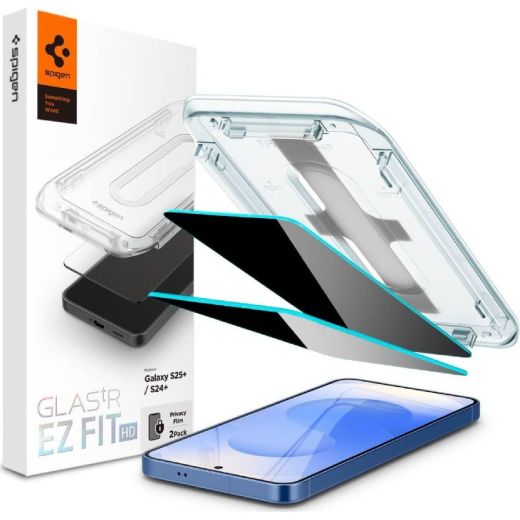 Защитное стекло антишпион Spigen Glass tR EZ Fit HD Privacy 2 Pack Samsung Galaxy S24 Plus | S25 Plus (AGL09307)