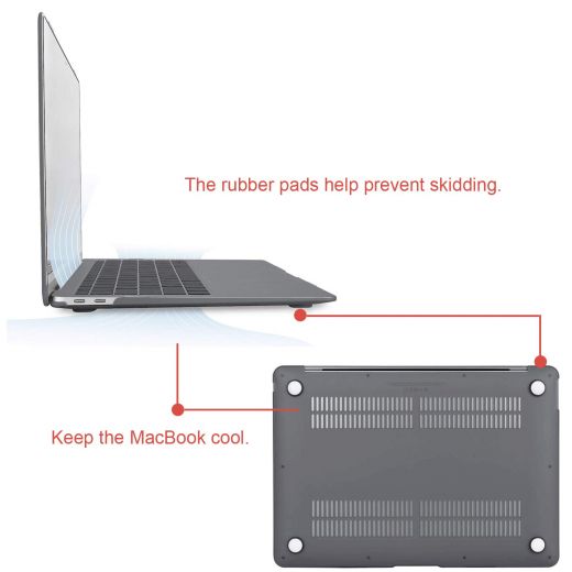 Накладка MOSISO Plastic Hard Case Shell & Keyboard Skin Gray для MacBook Air 13" (2018)