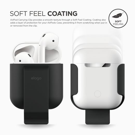 Держатели Elago Belt Clip Black для Apple AirPods