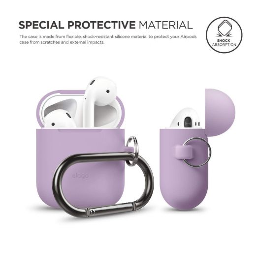 Чехол Elago Hang Lavender з карабином для Apple AirPods